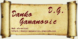 Danko Gamanović vizit kartica